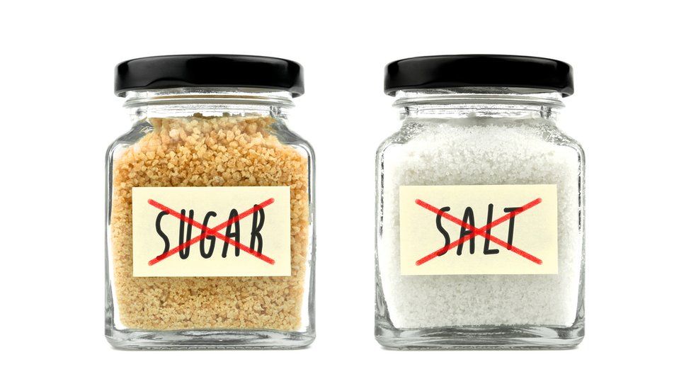 الملح الضريبي والسكر لمتابعة الصحة